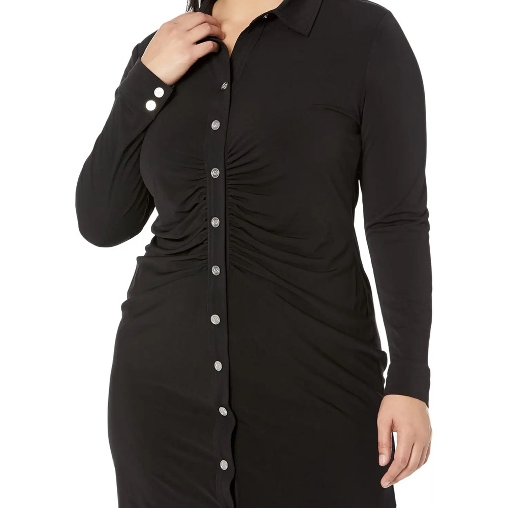 Solid Snap Ruched Mini Dress